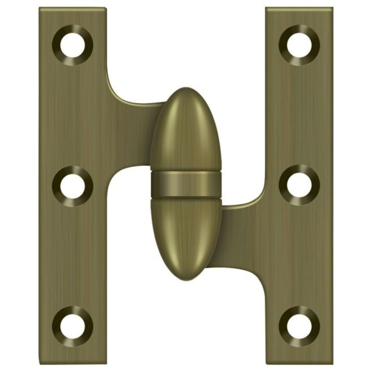 Deltana OK3025B5-R Olive Knuckle Hinge, Antique Brass