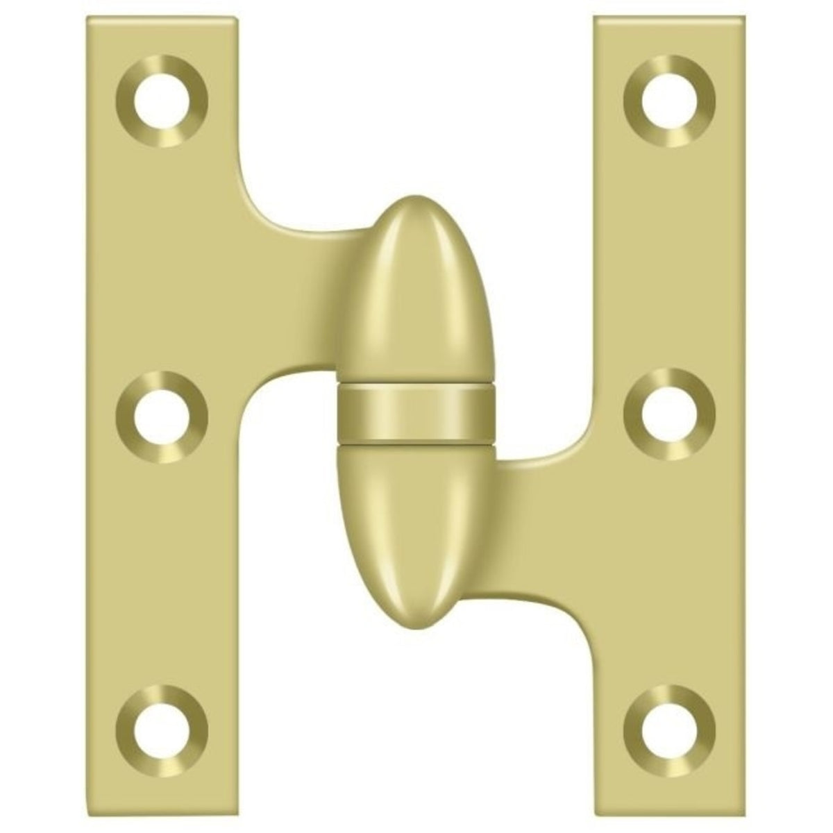 Deltana OK5032B3-R Olive Knuckle Hinge, Bright Brass