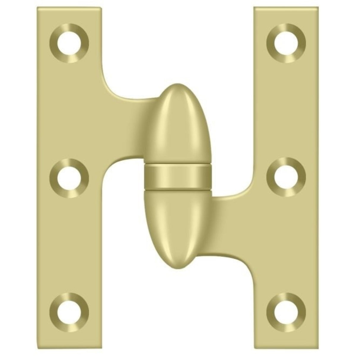 Deltana OK5032B3UNL-R Olive Knuckle Hinge, Unlacquered Bright Brass