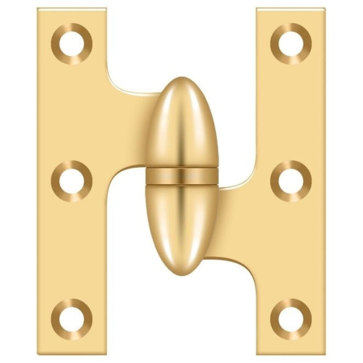 Deltana OK2520CR003-R Olive Knuckle Hinge, Lifetime Brass