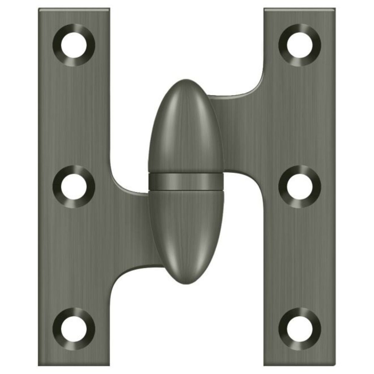 Deltana OK2520U15A-L Olive Knuckle Hinge, Antique Nickel