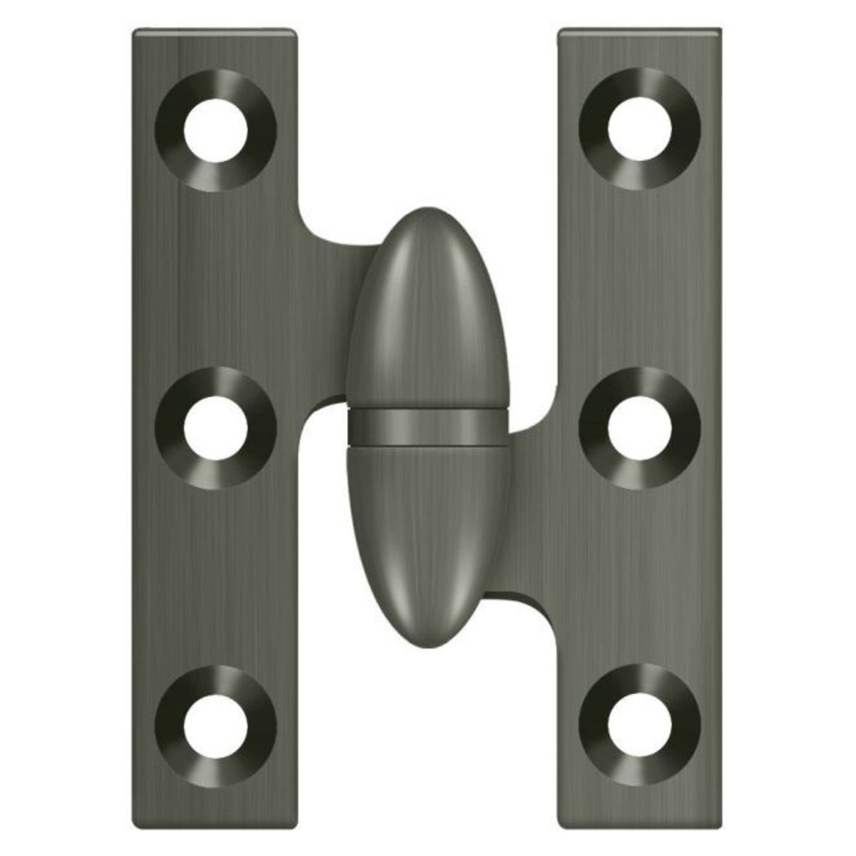 Deltana OK2015U15A-R Olive Knuckle Hinge, Antique Nickel