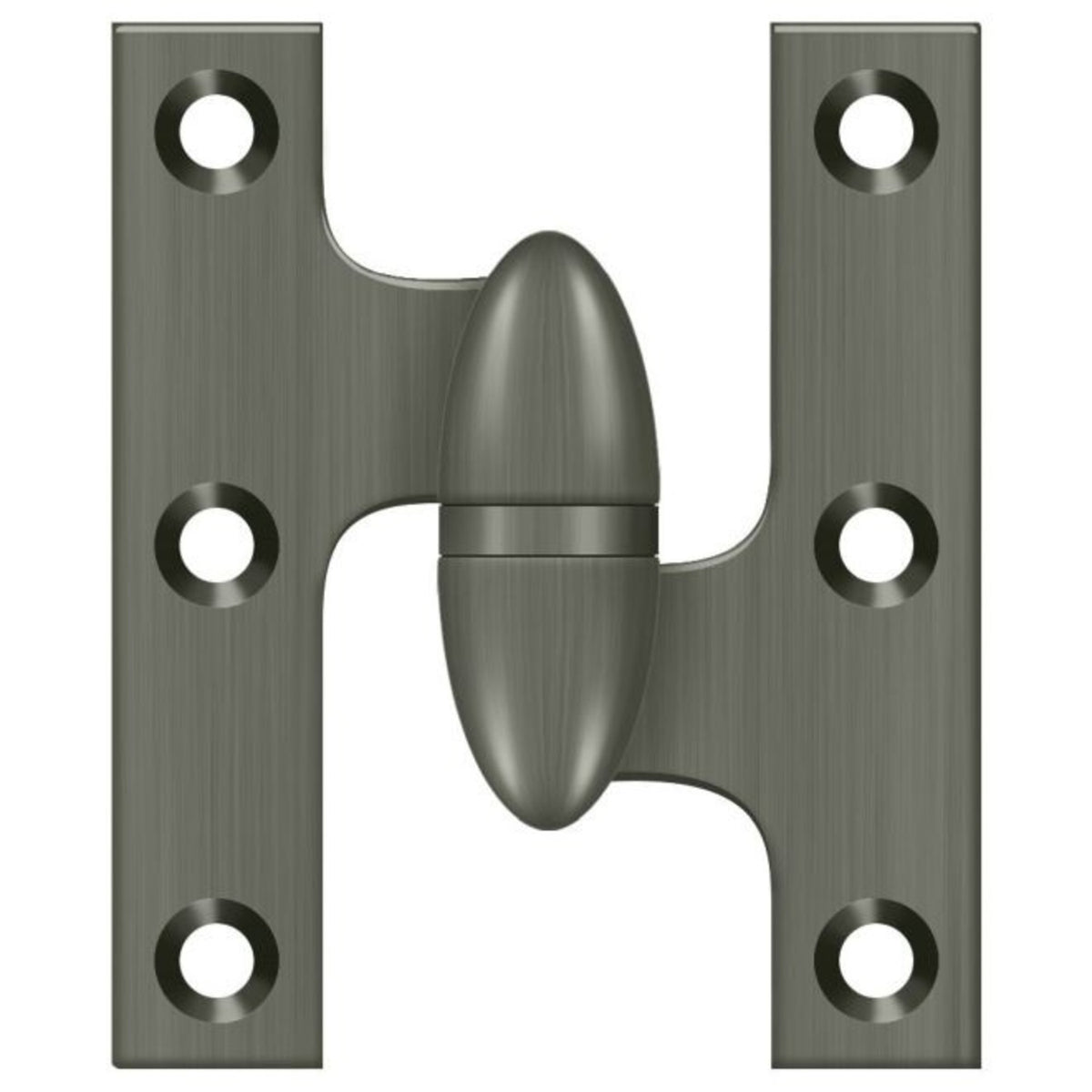 Deltana OK2520U15A-R Olive Knuckle Hinge, Antique Nickel