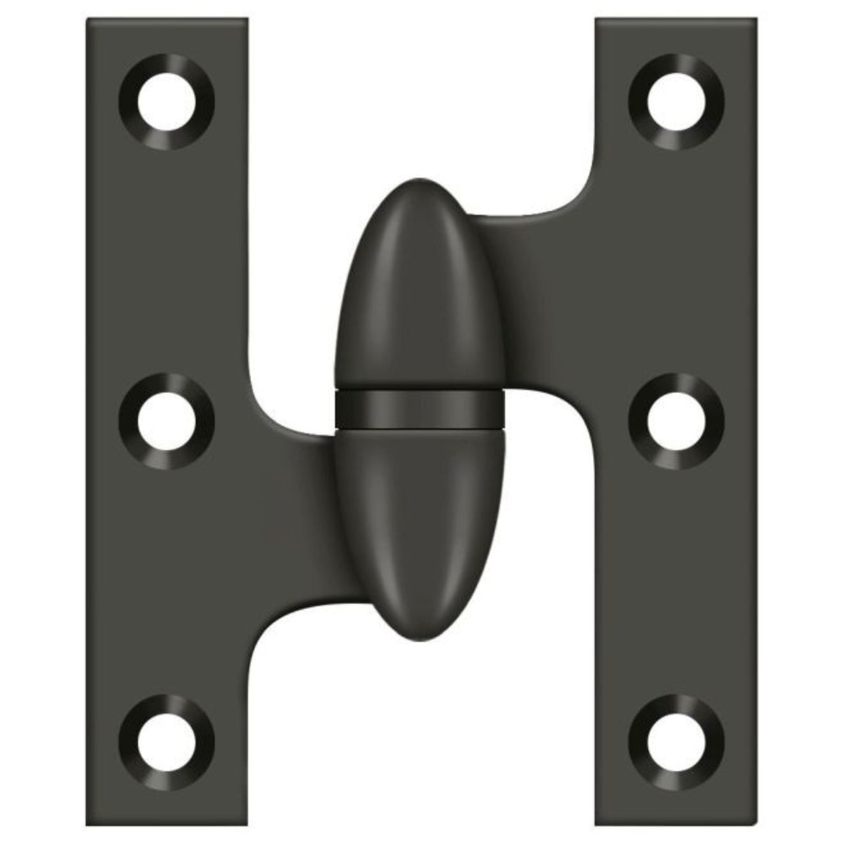 Deltana OK2520U10B-L Olive Knuckle Hinge, Oil Rubbed Bronze