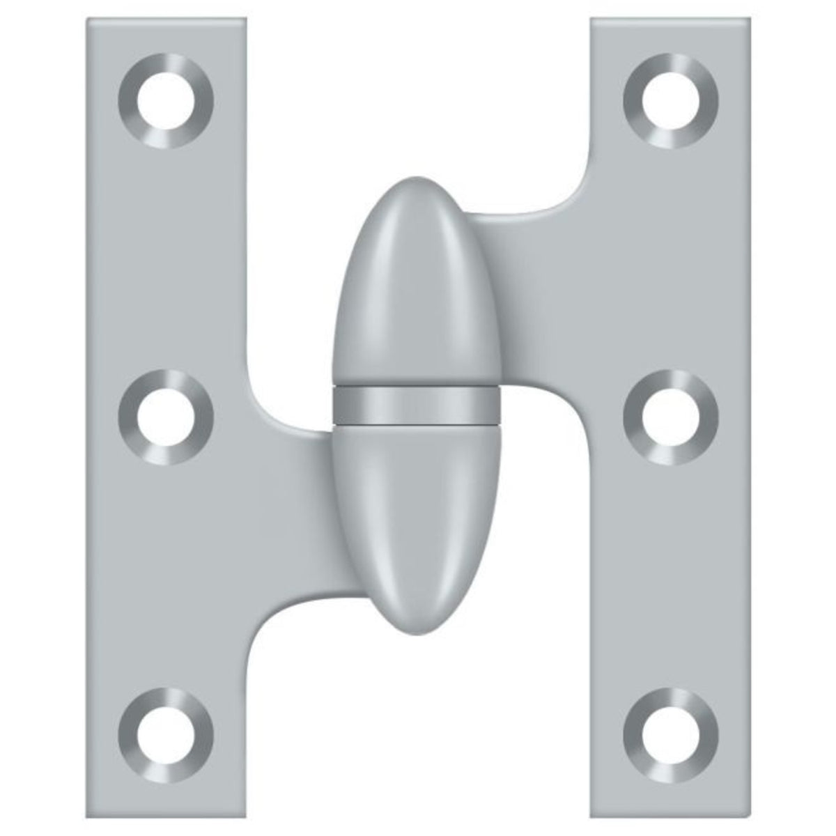 Deltana OK2520U26D-L Olive Knuckle Hinge, Satin Chrome