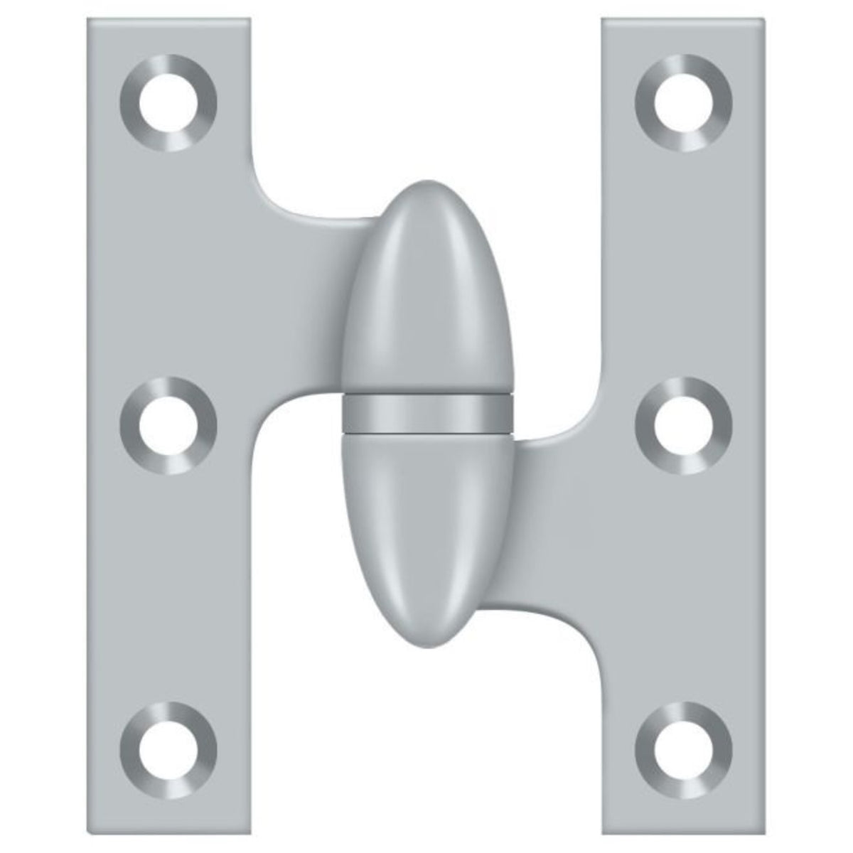 Deltana OK2520U26D-R Olive Knuckle Hinge, Satin Chrome