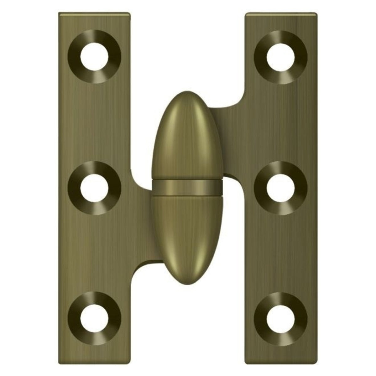 Deltana OK2015U5-L Olive Knuckle Hinge, Antique Brass