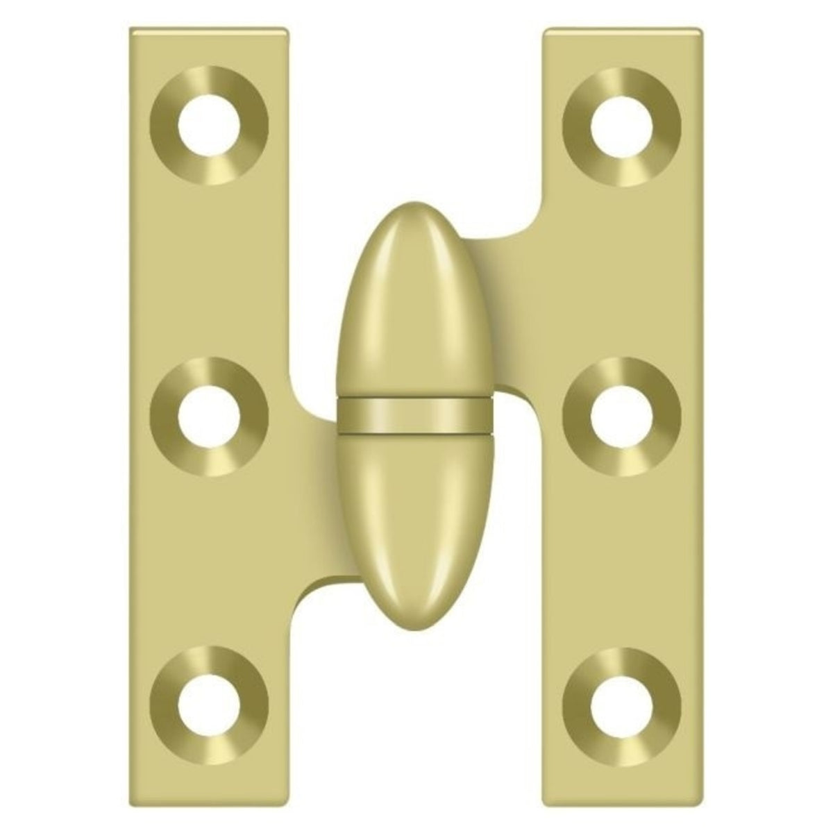 Deltana OK2015U3-L Olive Knuckle Hinge, Bright Brass
