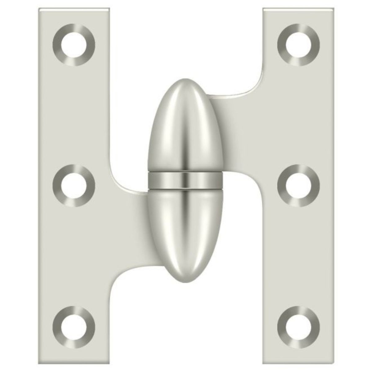 Deltana OK2520U14-L Olive Knuckle Hinge, Bright Nickel
