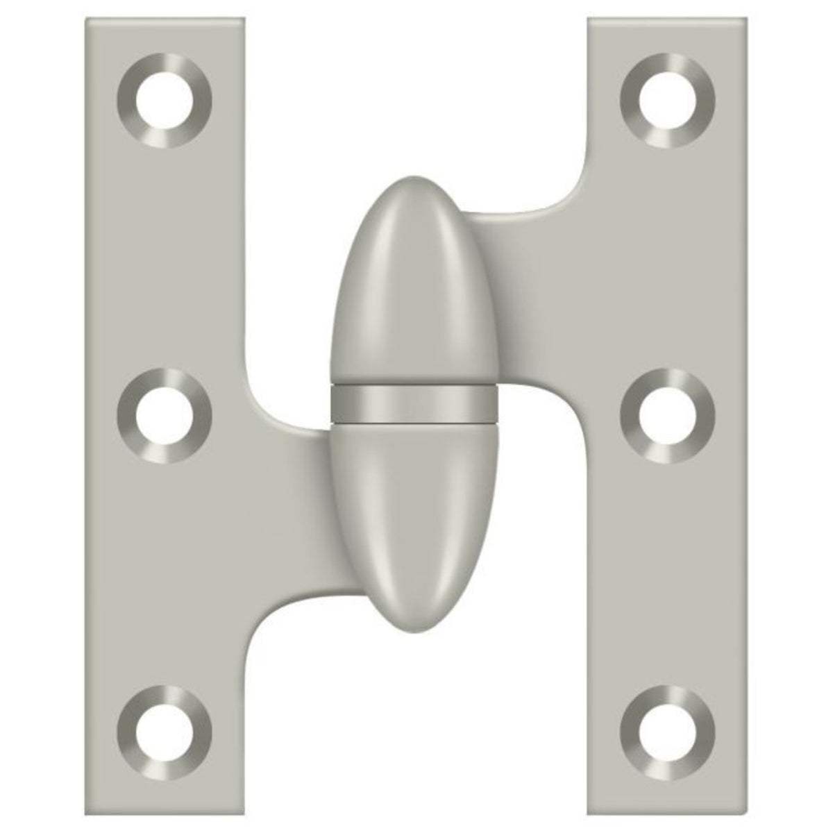 Deltana OK2520U15-L Olive Knuckle Hinge, Satin Nickel