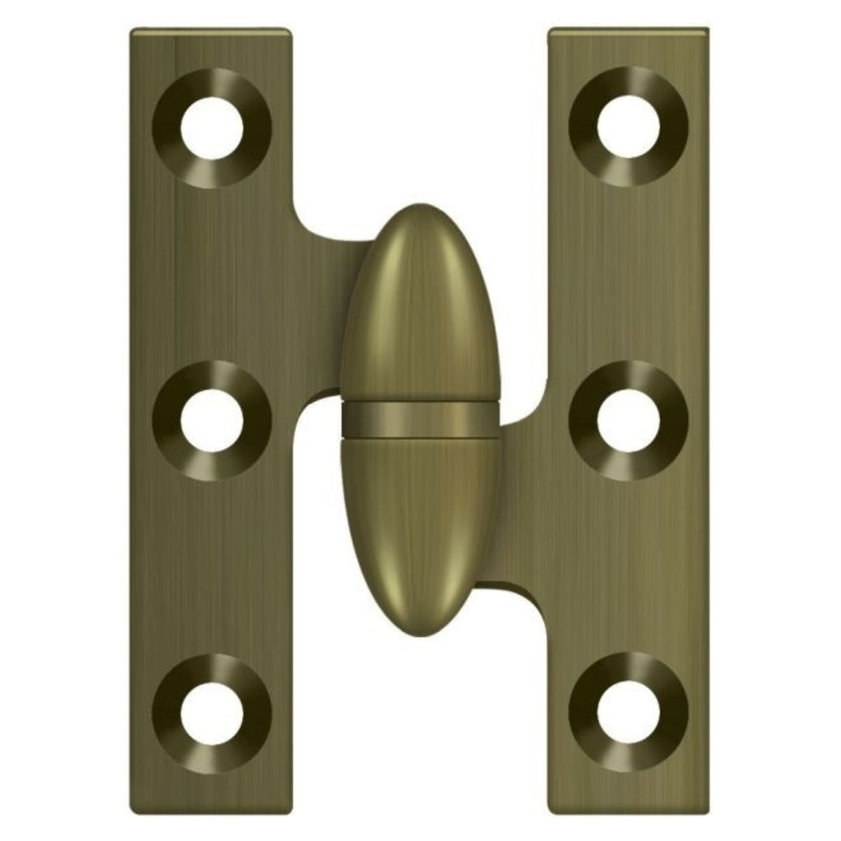 Deltana OK2015U5-R Olive Knuckle Hinge, Antique Brass