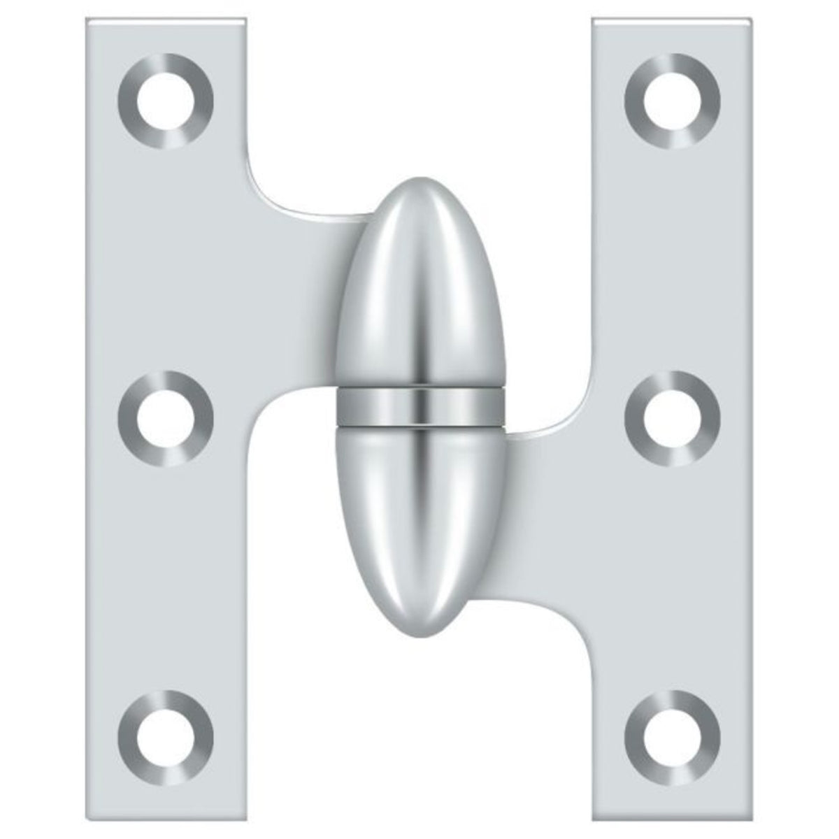 Deltana OK2520U26-R Olive Knuckle Hinge, Bright Chrome