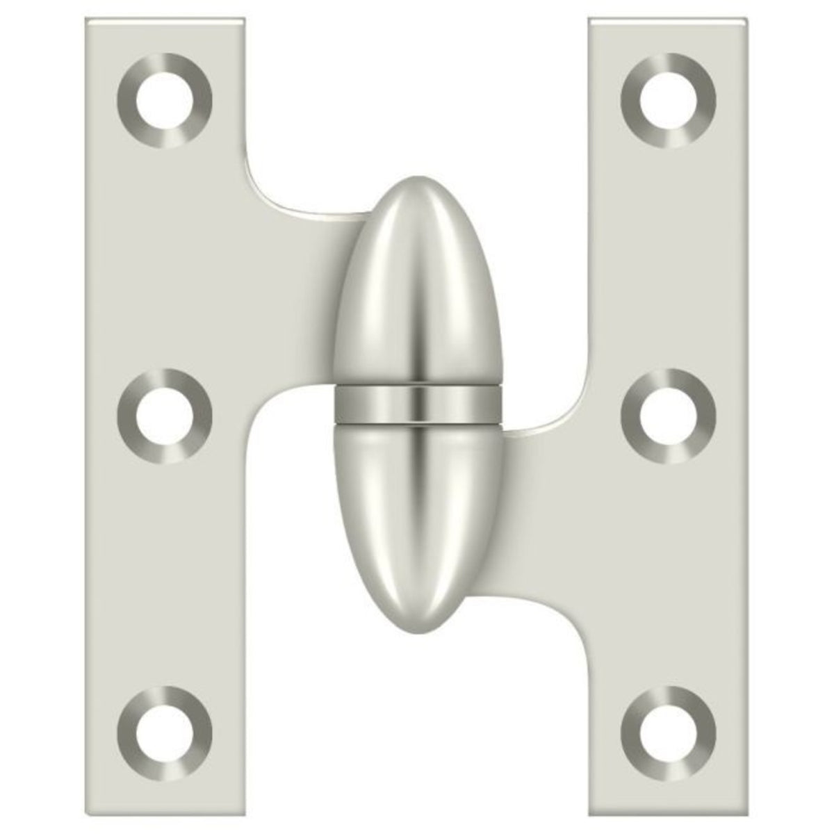 Deltana OK2520U14-R Olive Knuckle Hinge, Bright Nickel