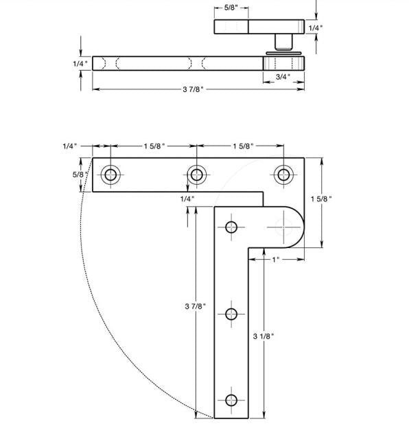 Deltana PH35CR003 Pivot Hinge, Lifetime Brass