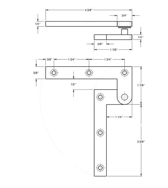 Deltana PH40U26D Pivot Hinge, Satin Chrome
