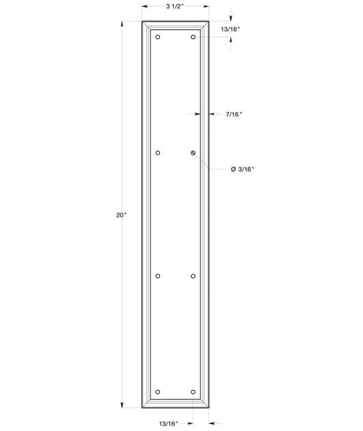 Deltana PP2281CR003 Heavy Duty Framed Push Plate, Lifetime Brass