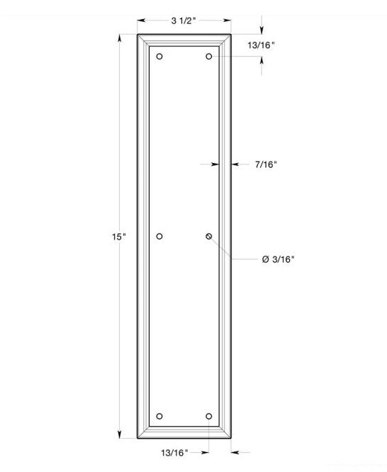 Deltana PP2280CR003 Heavy Duty Framed Push Plate, Lifetime Brass