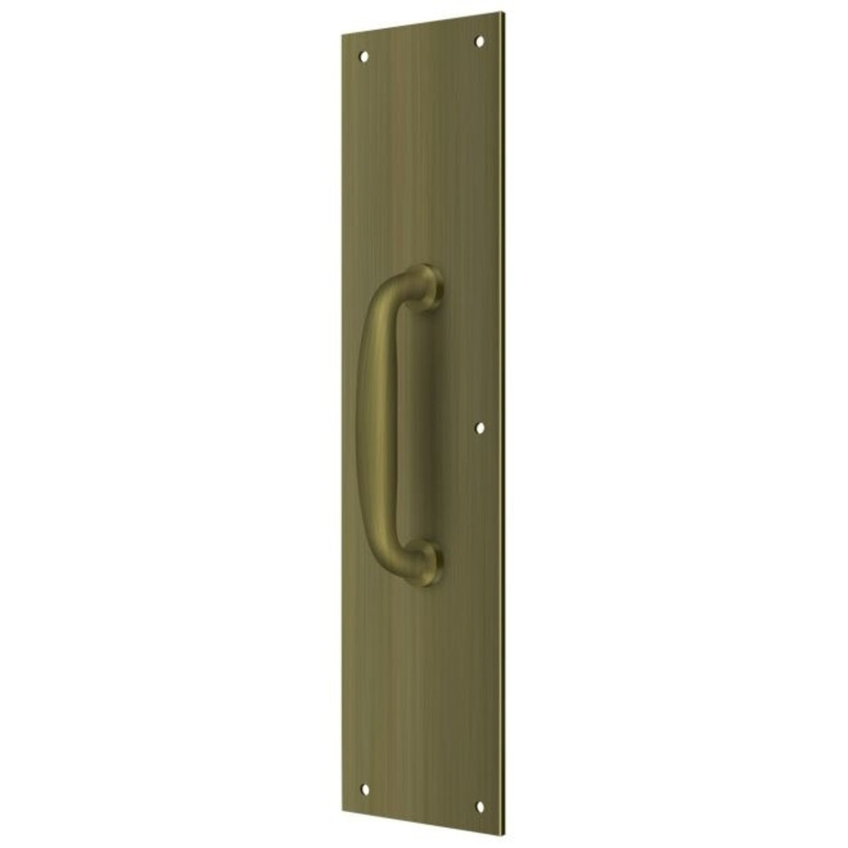 Deltana PPH55U5 Push Plate With Handle, Antique Brass