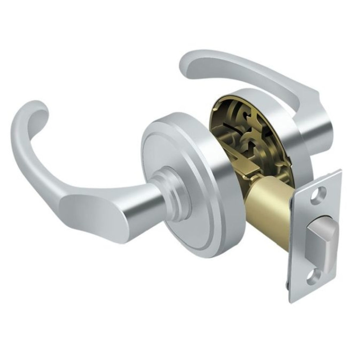 Deltana PRCLR3U26 Chapelton Lever Passage, Bright Chrome