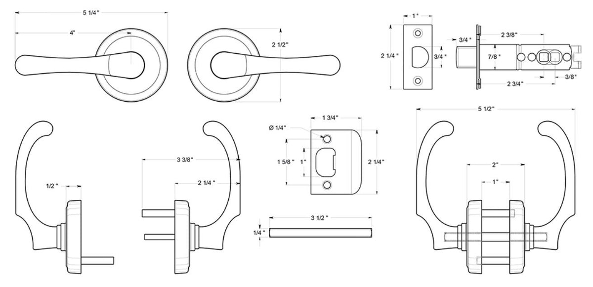 Deltana PRCLR3U15 Chapelton Lever Passage, Satin Nickel