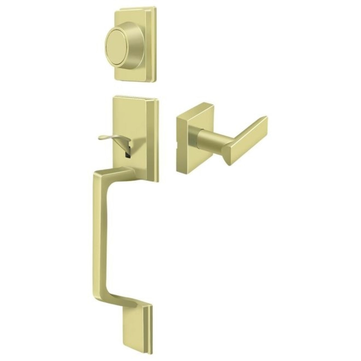 Deltana PRHHDLU3 Highgate Handleset Lever Dummy, Bright Brass