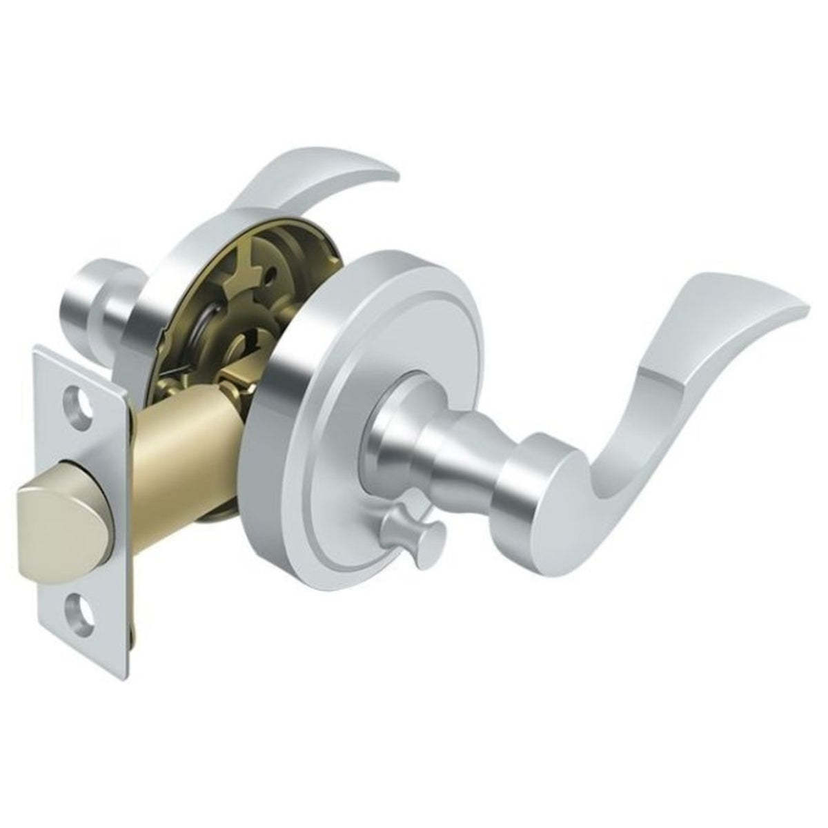 Deltana PRLLR2U26LH Lacovia Left Hand Privacy Lever, Bright Chrome