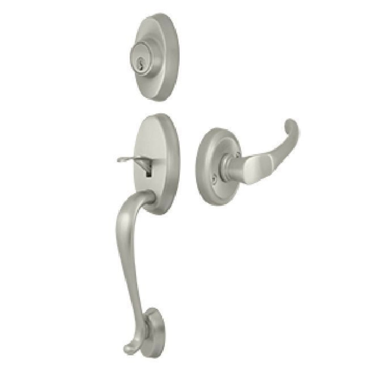 Deltana PRRHCHU15 Riversdale Handleset With Chapelton Lever Entry, Satin Nickel