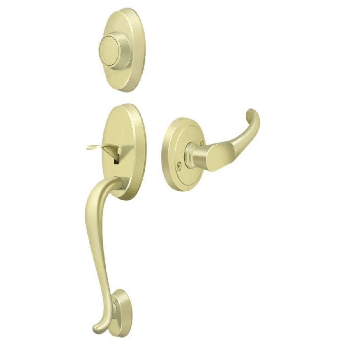 Deltana PRRHDCHU3 Riversdale Handleset With Chapelton Lever Dummy, Bright Brass