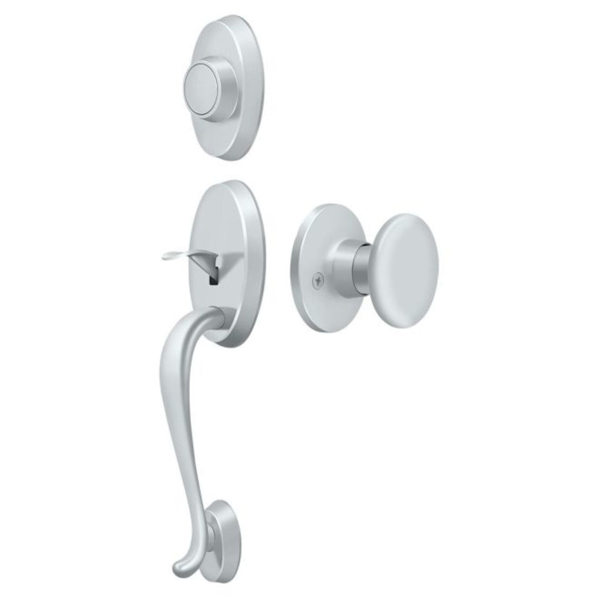Deltana PRRHDRKU26 Riversdale Handleset With Round Knob Dummy, Bright Chrome