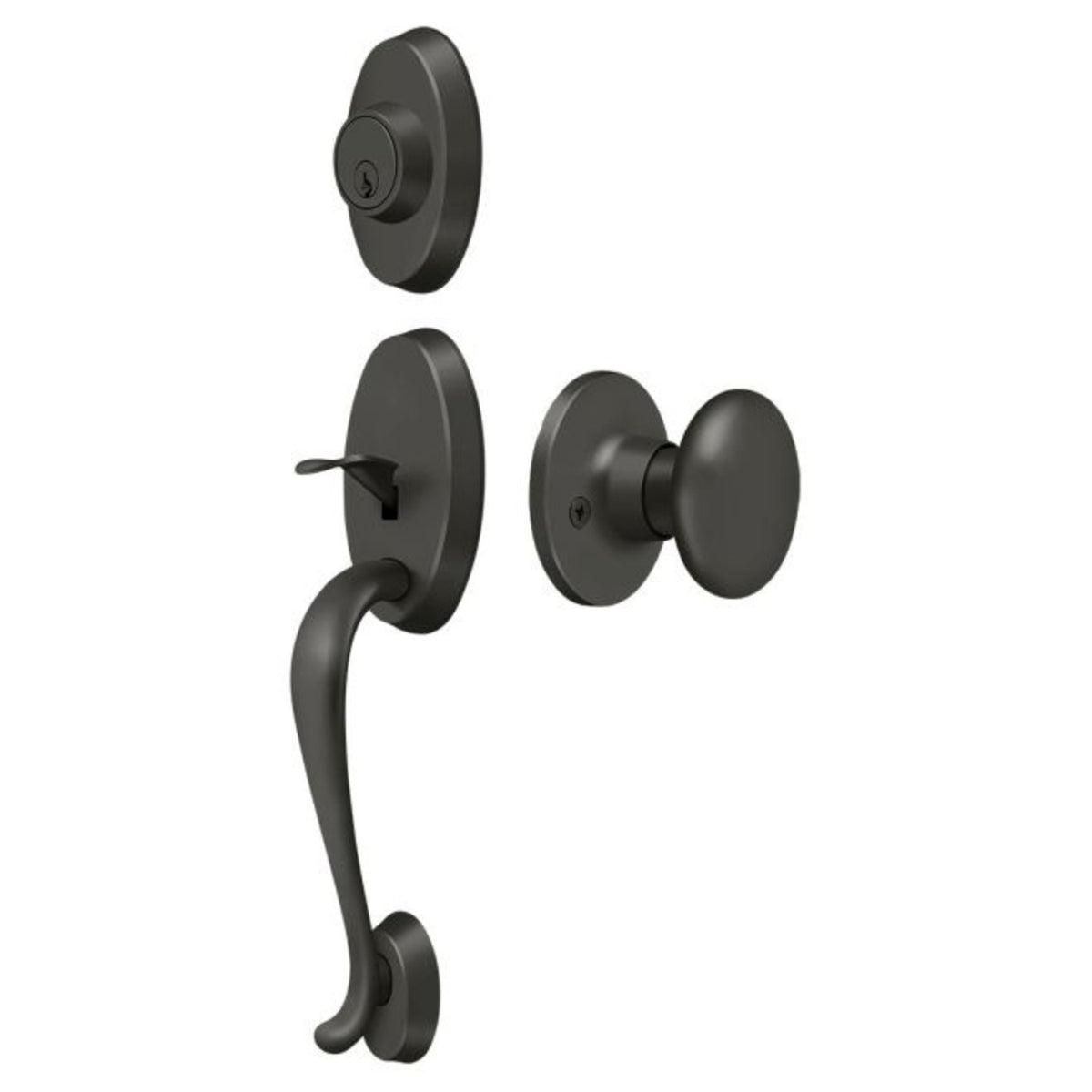 Deltana PRRHRKU10B Riversdale Handleset With Round Knob Entry, Oil Rubbed Bronze