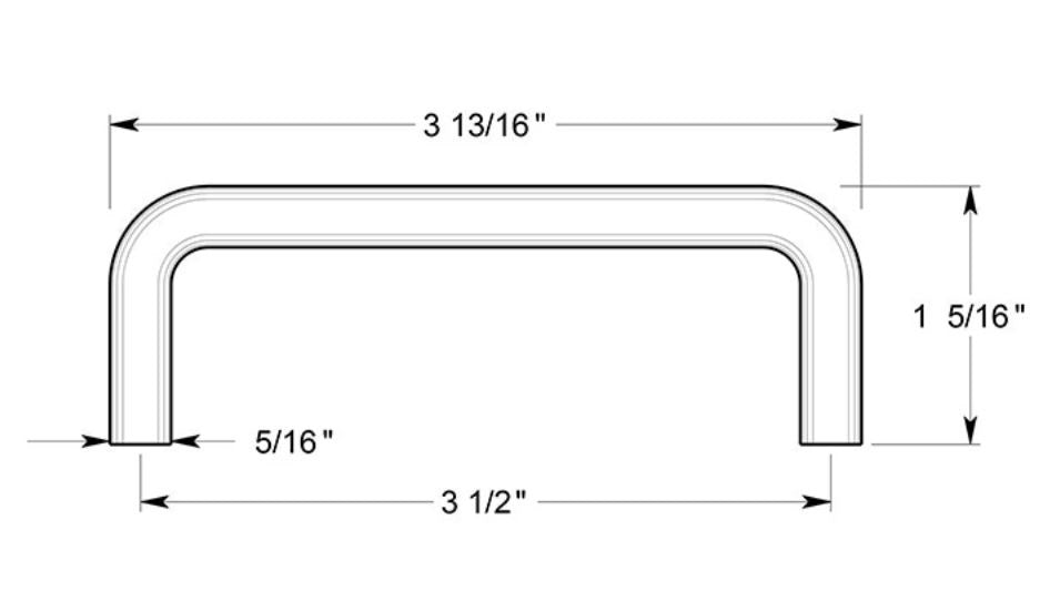 Deltana PW350U3 Wire Pull, Bright Brass, 3-1/2"
