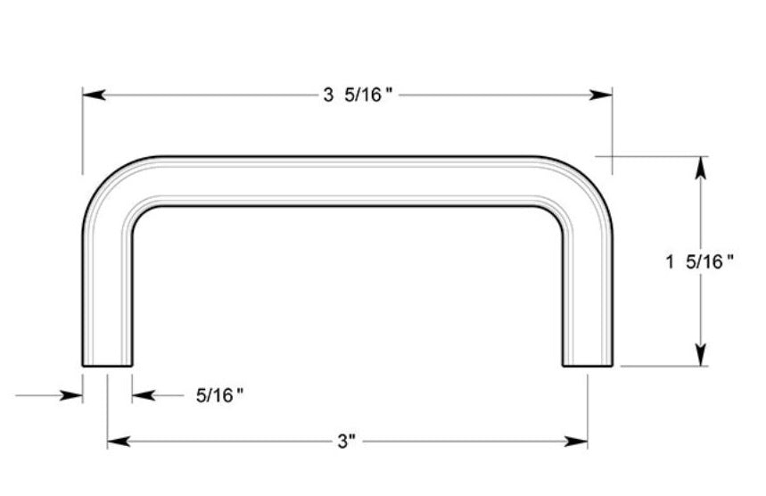 Deltana PW300U26 Wire Pull, Bright Chrome, 3"