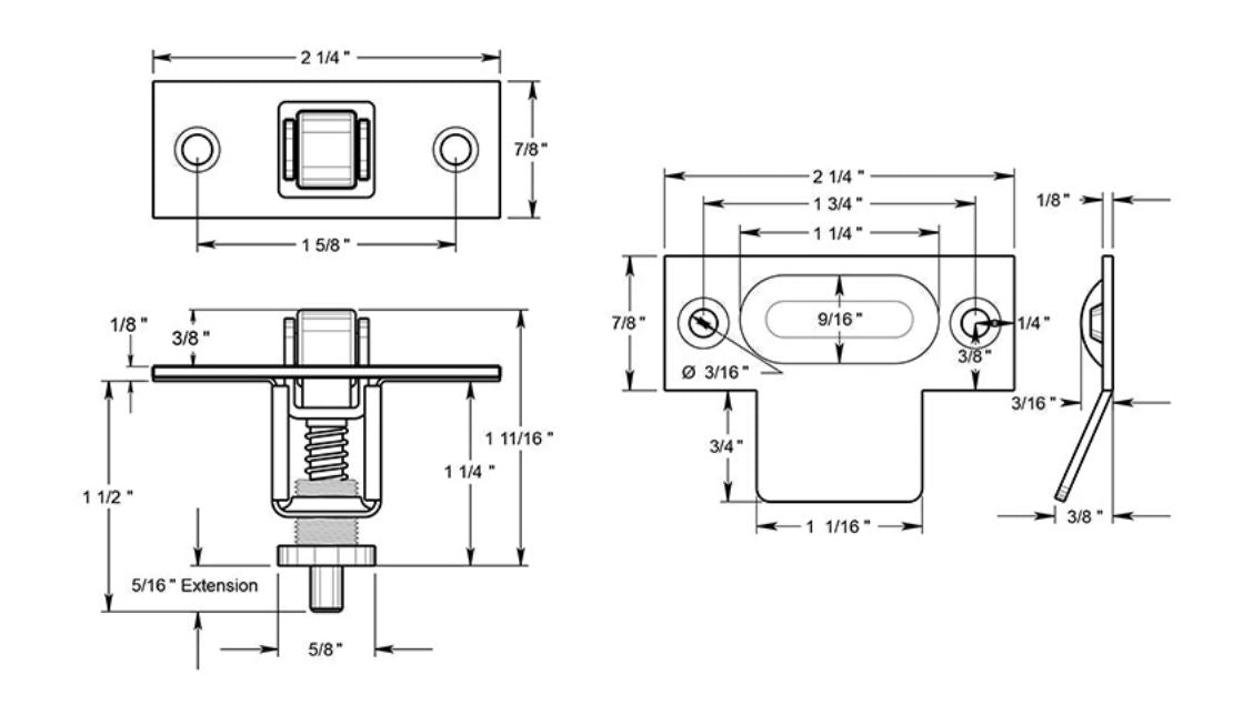 Deltana RCA336CR003 Roller Catch, Lifetime Brass