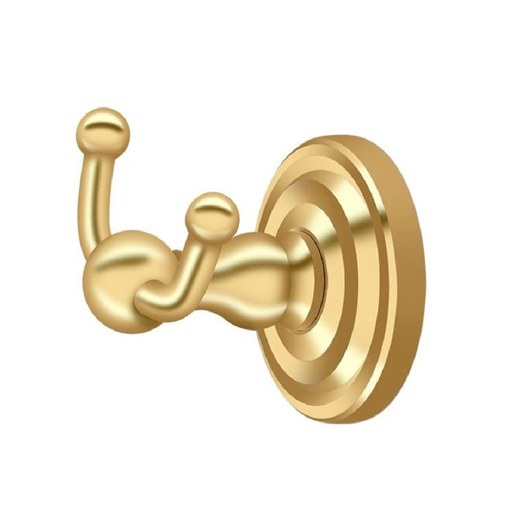 Deltana R2010-CR003 Double Robe Hook, R-Series, Lifetime Brass