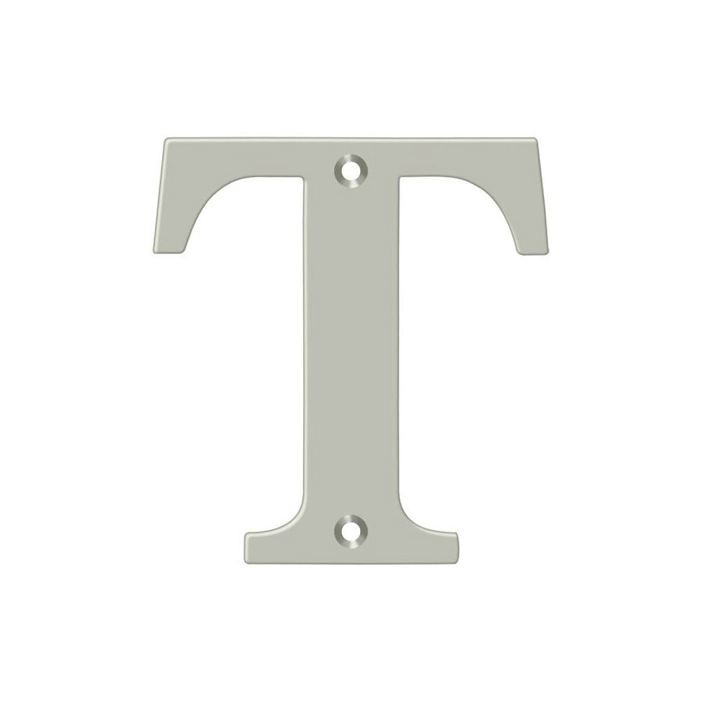 Deltana RL4T-15 Residential Letter T, Brushed Nickel, 4"