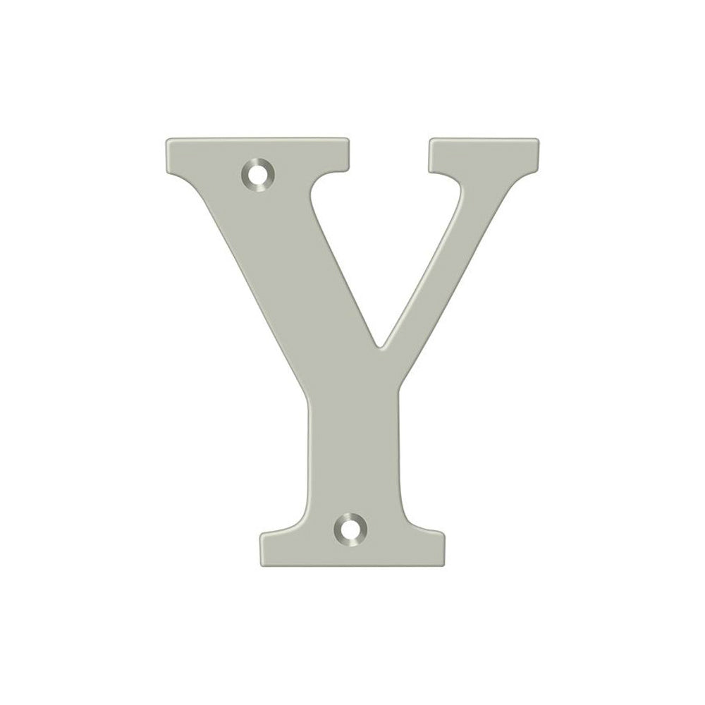 Deltana RL4Y-15 Residential Letter Y, Brushed Nickel, 4"