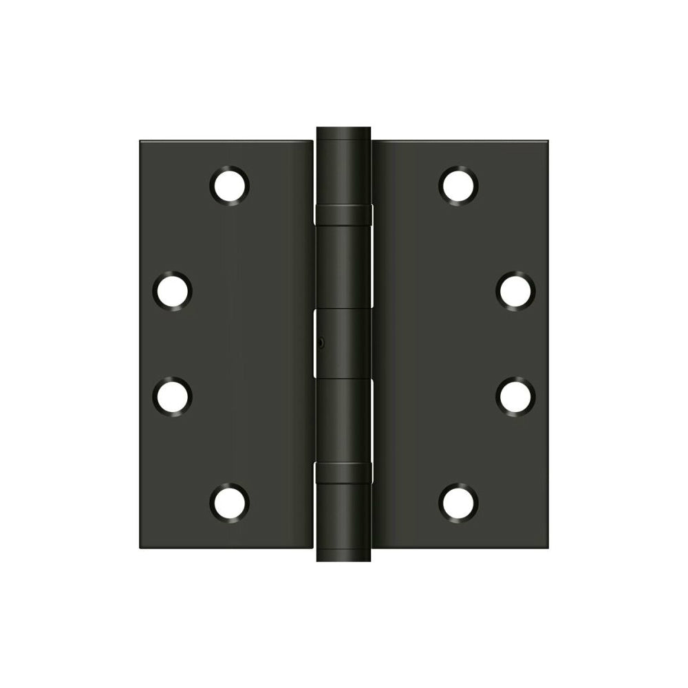 Deltana S45BBNU10B Ball Bearing Square Door Hinge, Oil Rubbed Bronze, 4-1/2" x 4-1/2"