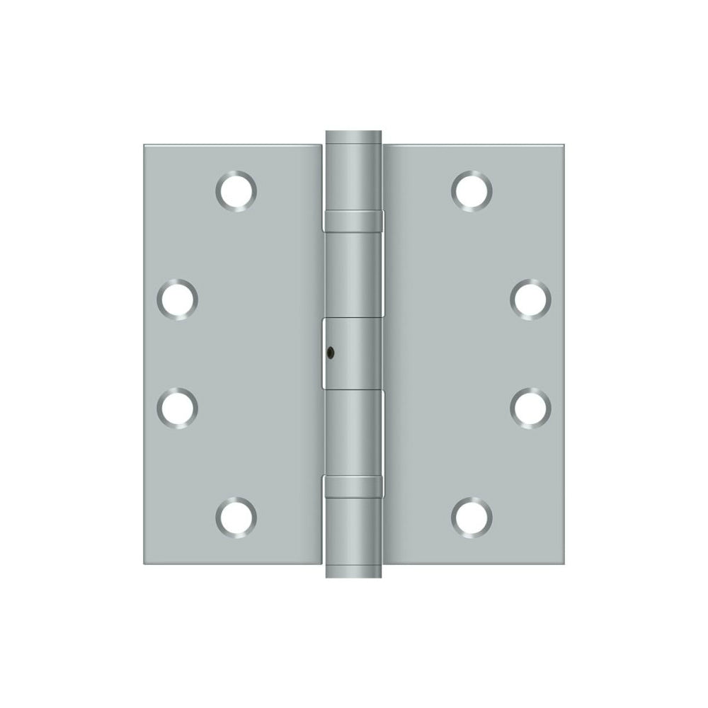 Deltana S45BBNU26D Ball Bearing Square Door Hinge, Brushed Chrome, 4-1/2" x 4-1/2"