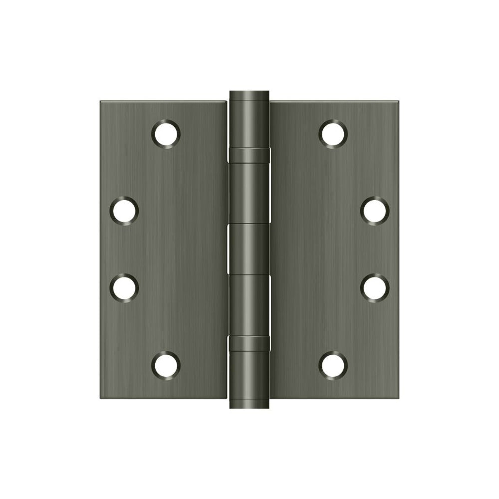 Deltana S45BBU15A Ball Bearing Square Door Hinge, Antique Nickel, 4-1/2" x 4-1/2"