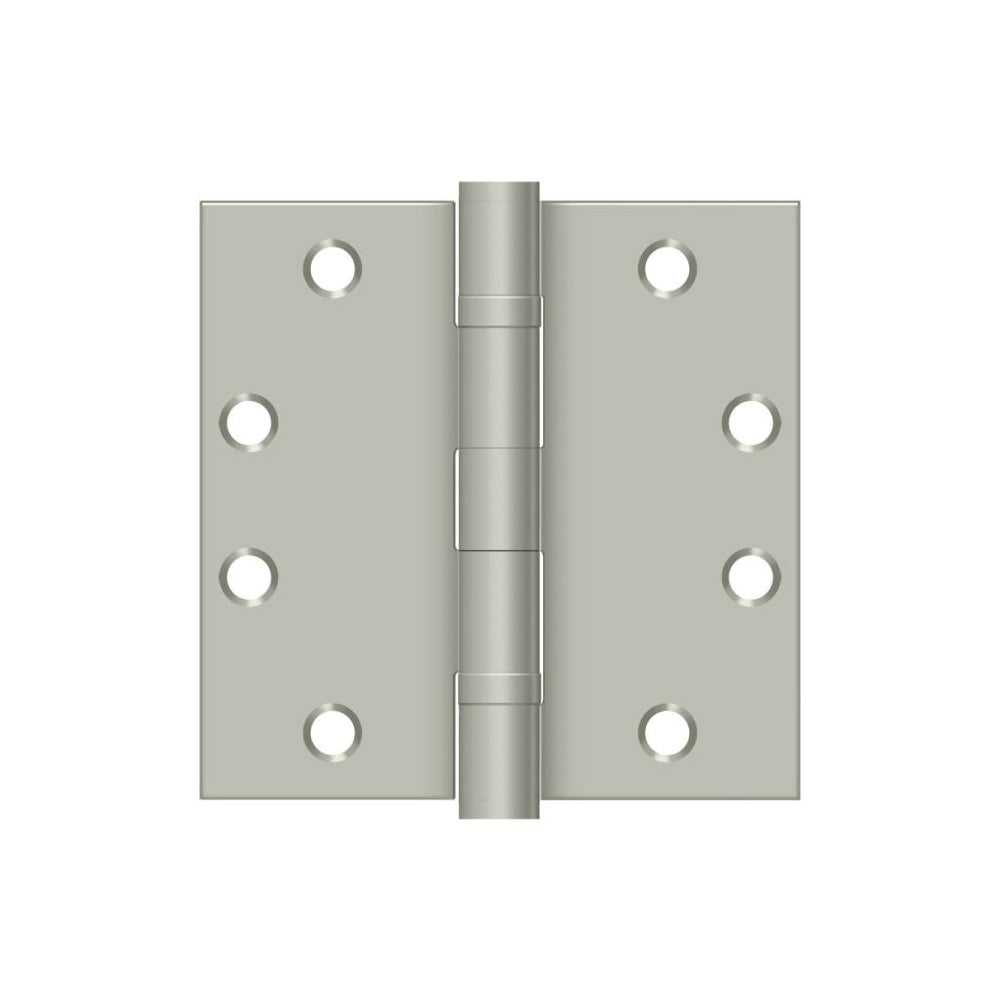 Deltana S45BBU15 Ball Bearing Square Door Hinge, Brushed Nickel, 4-1/2" x 4-1/2"