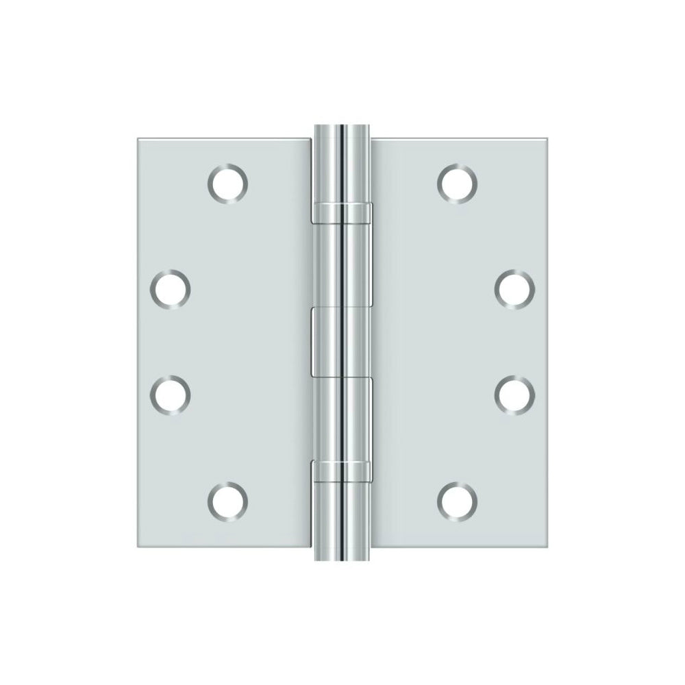 Deltana S45BBU26D Ball Bearing Square Door Hinge, Brushed Chrome, 4-1/2" x 4-1/2"