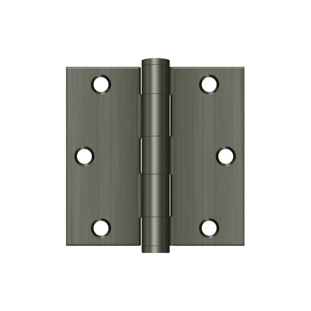 Deltana S35HD15A Square Door Hinge, Antique Nickel, 3-1/2" x 3-1/2"