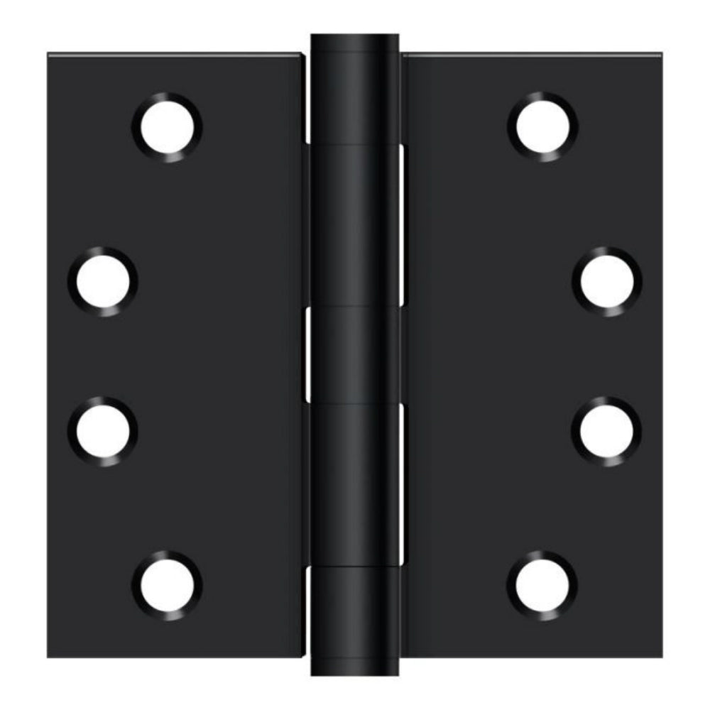 Deltana S44HD1B Heavy Duty Square Door Hinge, Flat Black, 4" x 4"