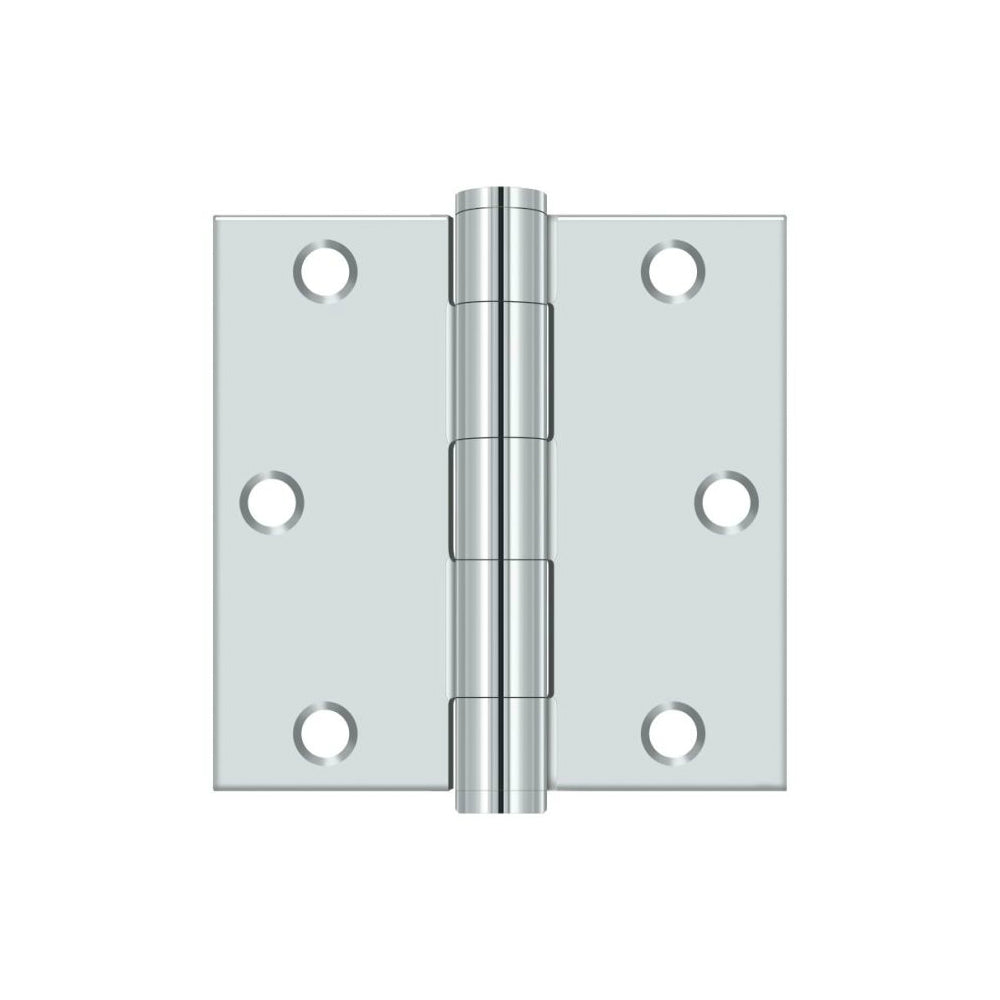 Deltana S35HD26 Square Door Hinge, Polished Chrome, 3-1/2" x 3-1/2"