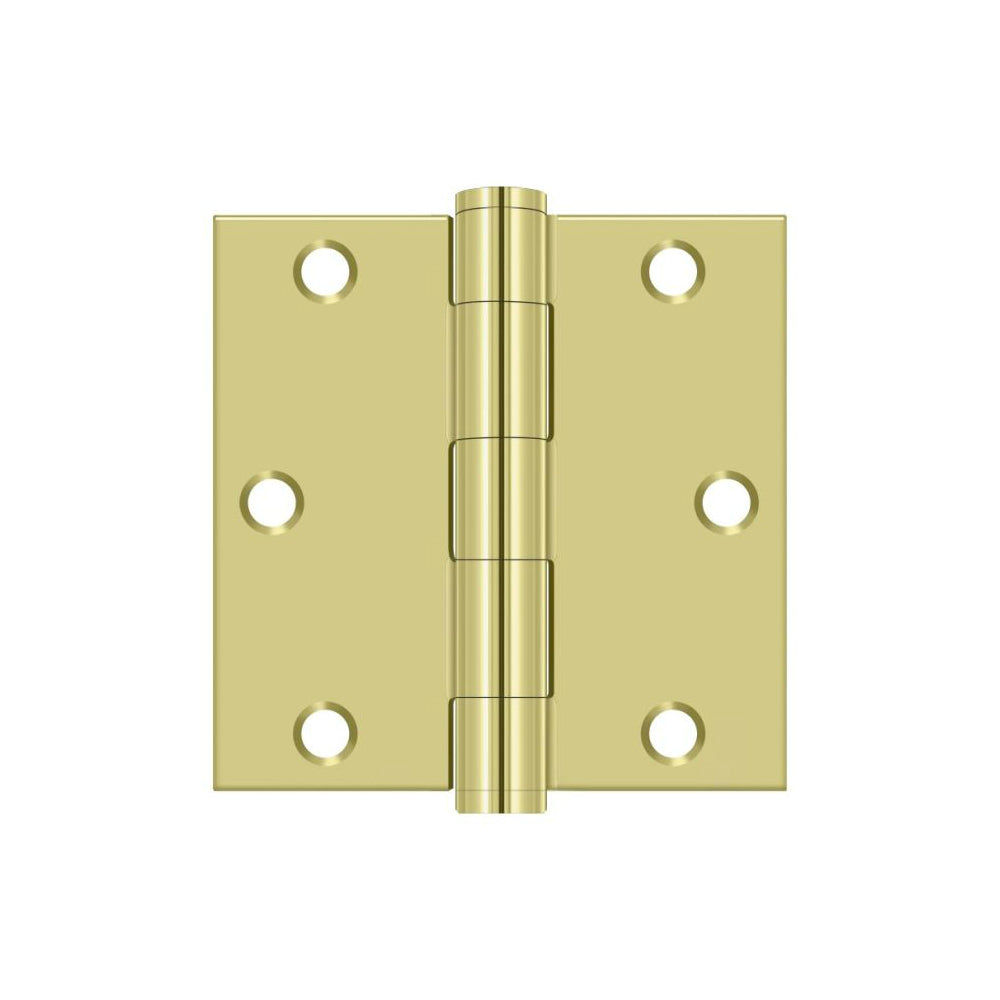 Deltana S35HD3 Square Door Hinge, Polished Brass, 3-1/2" x 3-1/2"