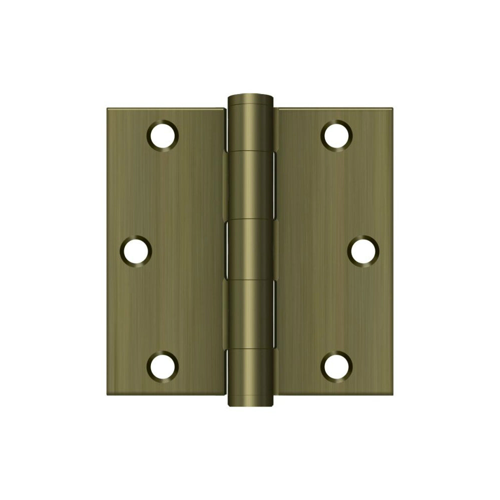 Deltana S35HD5 Square Door Hinge, Antique Brass, 3-1/2" x 3-1/2"