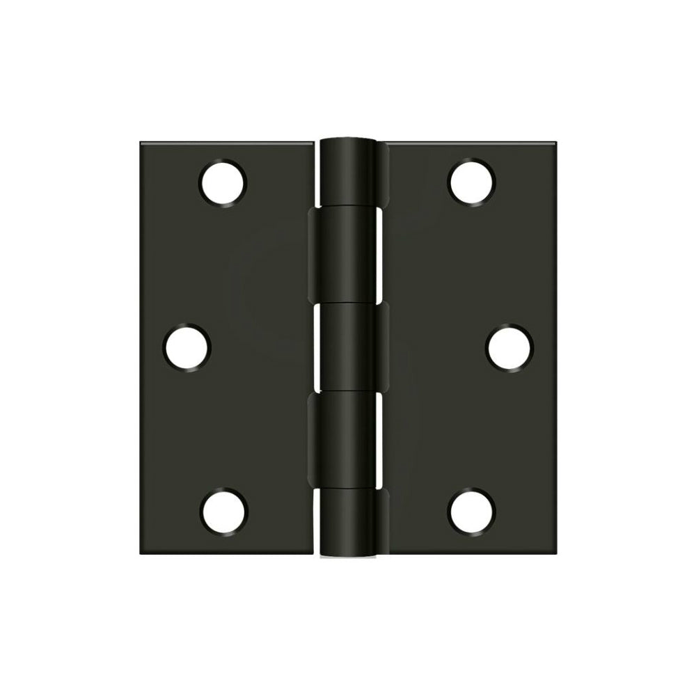 Deltana S33U10B-R Square Door Hinge, Oil Rubbed Bronze, 3" x 3"