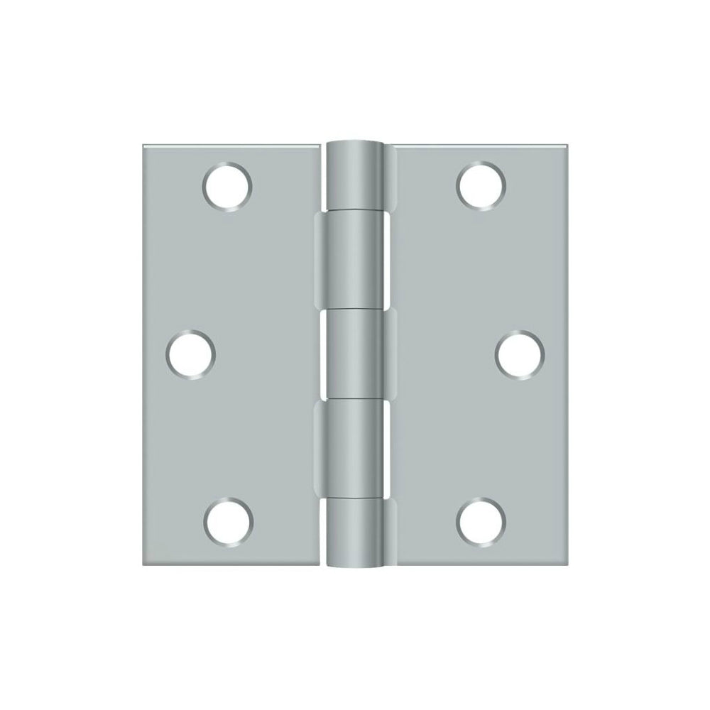 Deltana S33U26D-R Square Door Hinge, Brushed Chrome, 3" x 3"