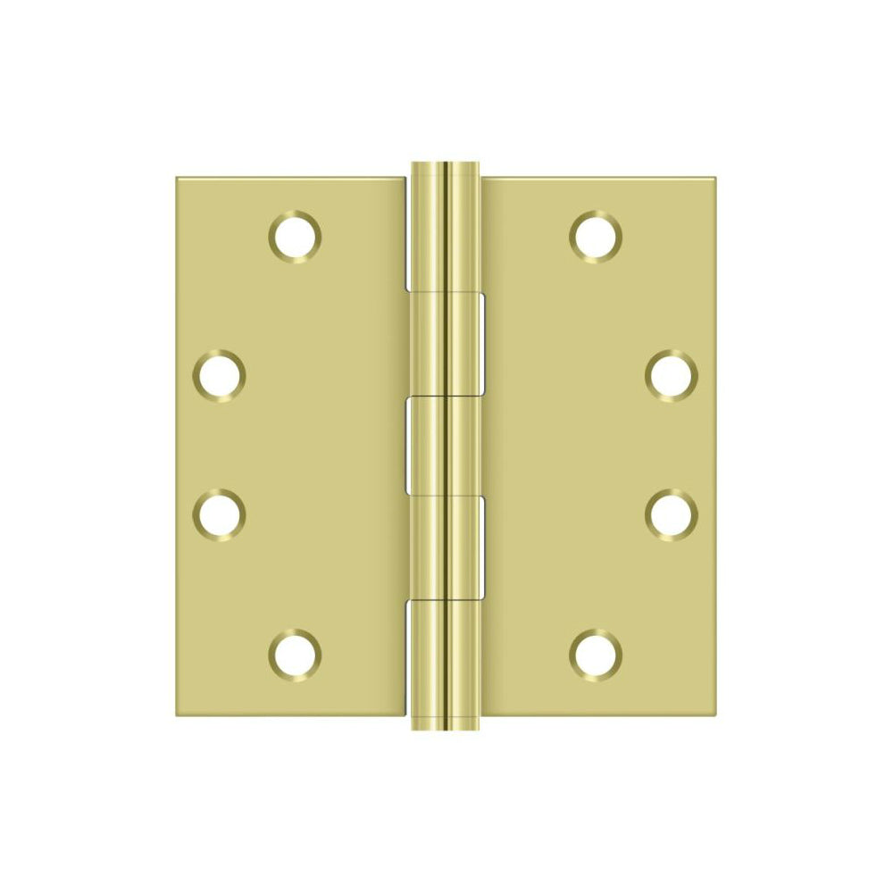 Deltana S45U3 Heavy Duty Square Door Hinge, Polished Brass, 4-1/2" x 4-1/2"