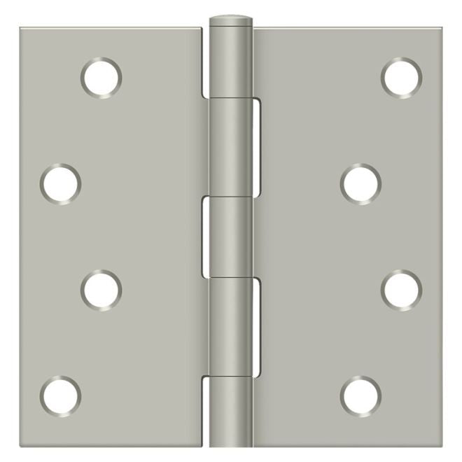 Deltana S44U15-R Square Door Hinge, Brushed Nickel, 4" x 4"